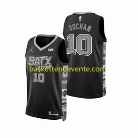 Maillot Basket San Antonio Spurs Jeremy Sochan 10 Jordan 2022-2023 Statement Edition Noir Swingman - Homme